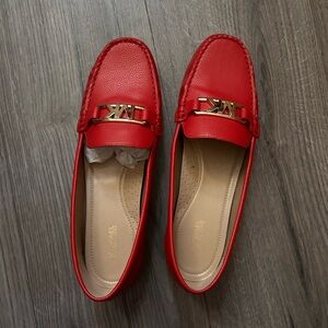 Michael Kors Bold Red Leather Loafers